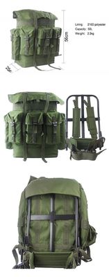 50L 용량 녹색 옥스포드 천 여행 가방 금속 프레임과 600*900D