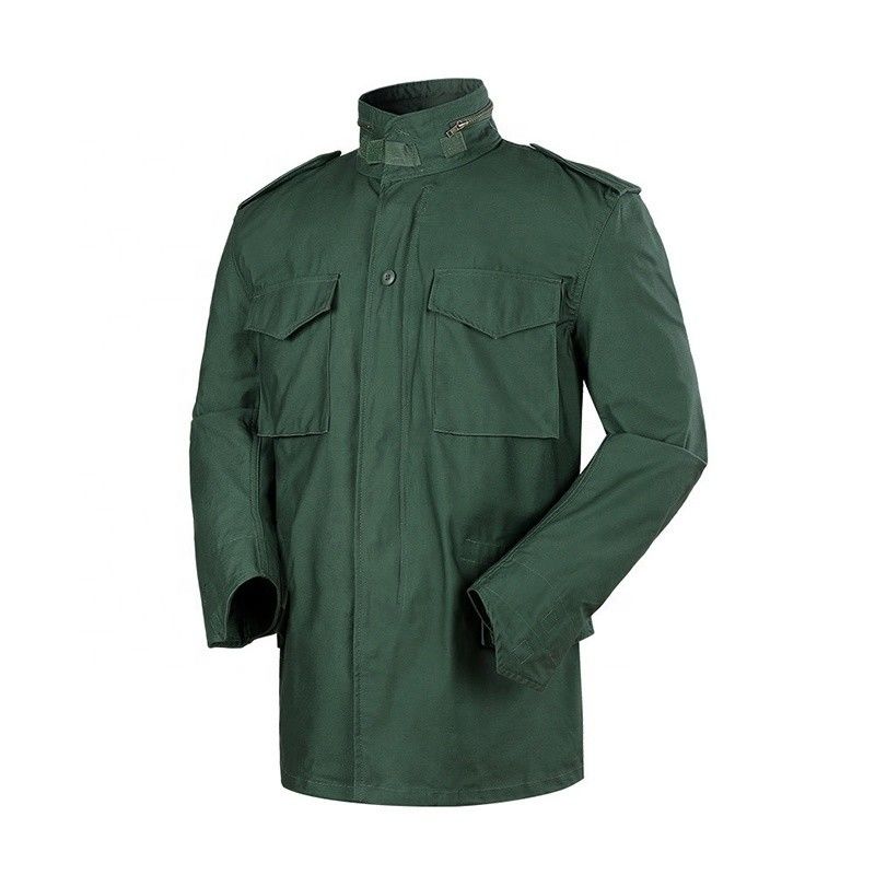 용납 OEM/ODM 폴리에스터/고무 올리브 녹색 남성 재킷 M65 야외 활동용 XS-XXL