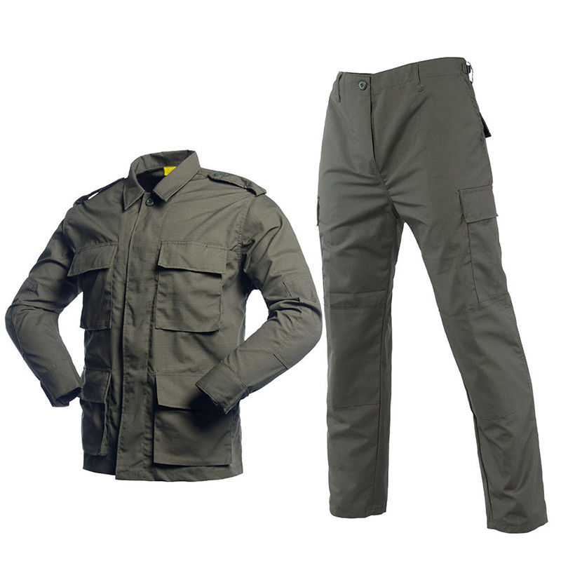 숨 쉬는 직물 타입 직물 맞춤형 남성 BDU 유니폼 셔츠 리프 스톱 면 S-4XL